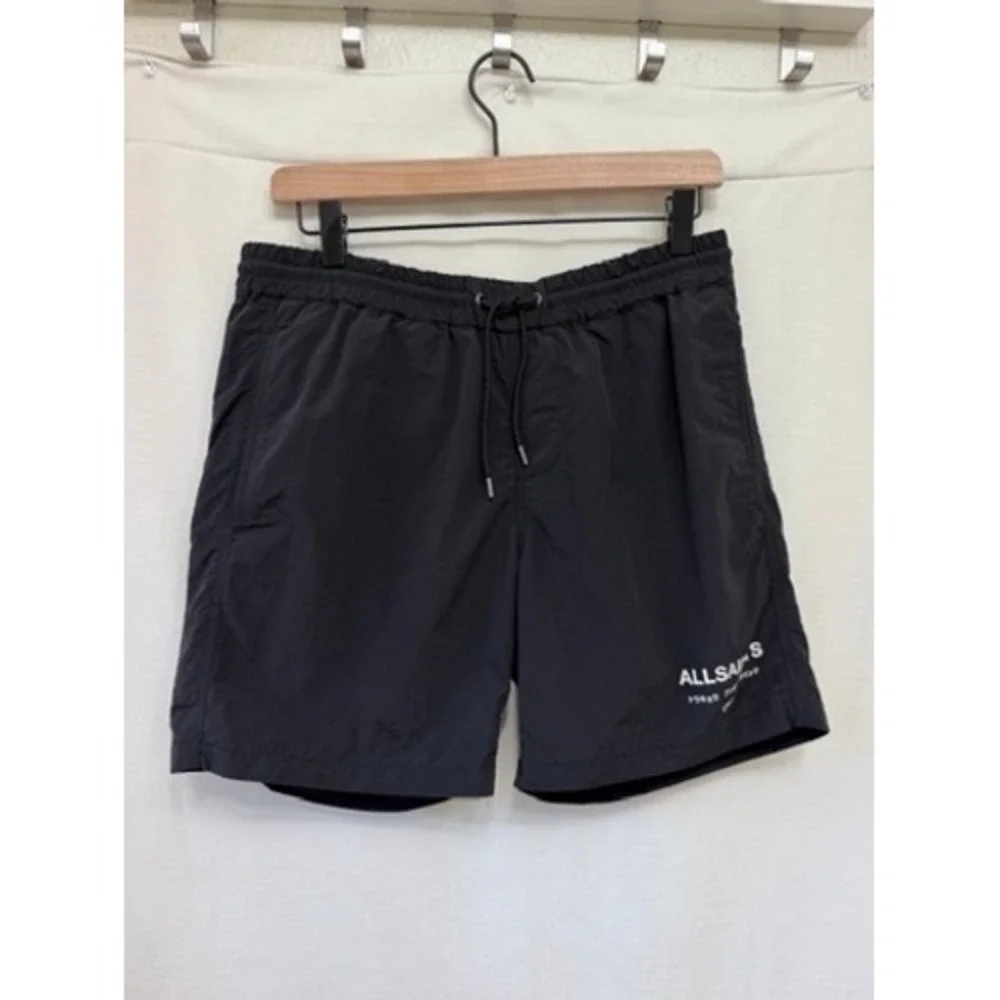 AllSaints Underground Swimshort Black Swim Trunks Mens Small M012WA